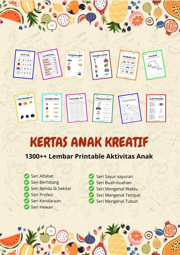 1300++ Lembar Printable Aktivitas Anak